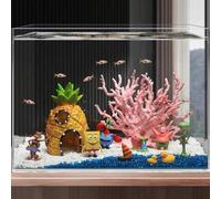 Shein 1/6 Piezas/Set Figura linda de Bob Esponja, Estrella de la Hamburguesa, Calamardo, Muñeco modelo para decoración de escritorio, pequeños adornos para