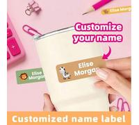 Shein 1/60/120/240/480 piezas Etiquetas de nombre personalizables, Pegatinas de texto personalizadas, Pegatinas de papelería personalizadas, Etiquetas de no