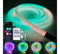 Shein 1.64FT -16.4FT Tira de luz LED flexible de cuerda de color soñador IP67 impermeable de nailon de silicona con patrón de malla circular de 360 grados c