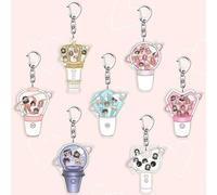 Shein 1/7 piezas Llavero de barra de luz linda de K-Pop | Mini abanico Llavero de barra de luz acrílica | Monster/Girls' Generation/OH MY GIRL/NEW Jeans/TWI