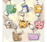 Shein 1/8 Piezas de Colgante de Acrilico de Pikachu de Pokemon, Llavero de Anime Pokemon Accesorio, Colgante Decorativo Cute para Bolsa, El Mejor Regalo de
