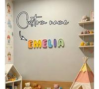 Shein 1 Adorno de nombre personalizado y colorido, letras flexibles para impresión 3D, decoración de la serie ABC divertida, modelo de letra 3D estilo de di
