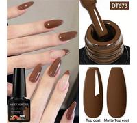 SHEIN Esmalte de uñas en gel – Semi-permanente sin HEMA ni TPO, libre de plomo – Café 7.3 ml