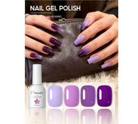 Shein 1 Botella de 10ml de Esmalte de Uñas en Gel de la Serie Púrpura PEACECOLOR, Botella de Vidrio de Lavanda Semi-Permanente Que Cura con UV LED, Brillo,