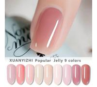 Shein 1 Botella de 12ml de esmalte de uñas en gel popular y versátil con 9 colores, esmalte de gel rosado translúcido de Jeweliver, color nude natural trans