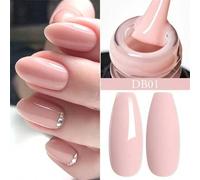 Shein Set de 6 esmaltes de uñas en gel, Set de esmaltes de uñas en gel de unicolor rosa nude de verano, Esmalte de uñas semipermanente de 8ml, Esmalte de uñ