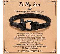 Shein 1 brazalete de una madre a su hijo con cita inspiradora de amor, regalo de cumpleaños/graduación de los padres, regalo de Acción de Gracias/Navidad pa