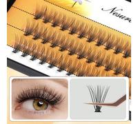 Shein 1 caja/60 extensiones de pestañas individuales de 20D con un grosor de 0,07 mm, pestañas en racimos de estilo natural NESURA, racimos de pestañas, pes
