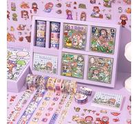 Shein 1 Caja Cinta Adhesiva De Notas Adhesivas De Personajes De Dibujos Animados De Aki