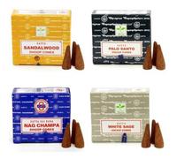 Shein 1 caja de Conos de Incienso Satya, disfruta de la fragancia de la India - Sándalo, Rosa, Salvia Blanca, Lavanda, Vainilla y talla grande - Perfecto pa