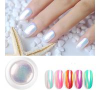 Shein 1 caja de polvo cromado Y2K, pigmento en polvo metálico espejado, auroras, perlas falsas, polvo pigmentado holográfico, iridiscente, camaleónico, metá