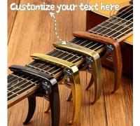 Shein 1 Cejilla de guitarra personalizada y personalizada, donde puedes diseñar tu propio nombre, texto o logotipo. Hecha de aleación de zinc, esta cejilla