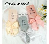 Shein 1 Cepillo de pelo personalizado y a medida, Cepillo cuadrado grande con cojín de aire y mango, Cepillo desenredante con lazo, Regalo para el Día de la