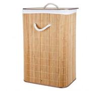Shein 1 Cesta para la colada - Cesta de almacenamiento de bambú natural de gran capacidad | Resistente al polvo con tapa | Ayuda para el almacenamiento en e