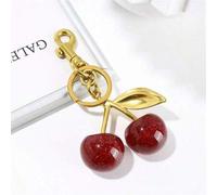 Shein 1 Colgante en forma de cereza, nuevo colgante grande de cristal con forma de cereza, colgante de llavero, dije brillante de cereza para llavero, bille