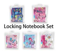 Shein 1 Cuaderno con Candado, Set de Diario (6-Multicolor), Regla Memorándum, Sacapuntas Goma para Trabajo, Escuela, Regalo de Vacaciones