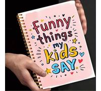 Shein 1 Cuaderno espiral A5, adecuado para maestros - 50 páginas, cuadrícula universitaria, idioma inglés, diario "Cosas interesantes que dijo mi hijo", exc