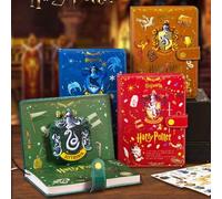 Shein 1 Cuaderno para la escuela, cuaderno de diario estético de los colegios Gryffindor, Slytherin, Ravenclaw y Hufflepuff de Hogwarts con 2 pegatinas de c