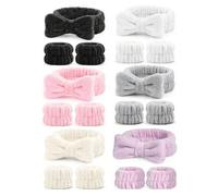 Shein 1 Diadema para lavado de cara/2 Muñequeras para lavado de cara/3 Sets de diademas para spa, diademas para maquillaje, diademas para lavado de cara, di