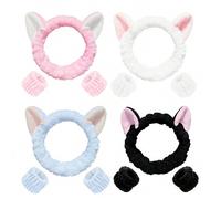 Shein 1 Diadema para lavado de cara/2 Muñequeras para lavado de cara/3 Sets de diademas para spa, diademas para maquillaje, diademas para lavado de cara, di