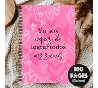Shein 1 Diario de afirmaciones positivas en español y diario de autoayuda - Cuaderno elegante de color rosa, tamaño A5 que contiene citas inspiradoras en es