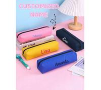 Shein 1 Estuche de lápices personalizable - Imprime tu nombre, firma o cumpleaños - Hecho de nailon duradero y ligero - Sostiene bolígrafos y lápices - Rega