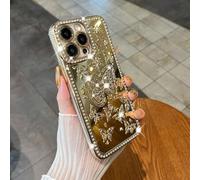 Shein 1 funda para teléfono iPhone con diseño de mariposa hueca con diamantes de imitación, para verano