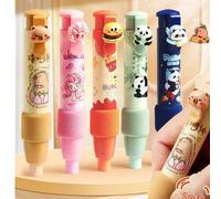 Shein 1 Goma de borrar suave para niños, goma de borrar creativa y linda de dibujos animados con sistema de empujar y tirar, goma de borrar extensible, limp