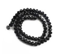 Shein 1 Hebra de Cuentas de Cristal de Austria Negro Facetado de 3/4/6/8mm Rondelle Sueltas para Hacer Joyas DIY Pulseras Collares Pendientes Diseño de Bols