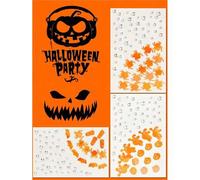 Shein 1 hoja de joyas faciales de Halloween con diseño de festival, gemas de cristal de estrás para mujeres, pegatinas temporales de tatuajes para ojos y Bo
