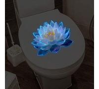Shein 1 hoja de pegatina de loto que brilla en la oscuridad con luz azul/rosa/verde, calcomanía de ilusión holográfica 3D para decoración de coche, dormitor