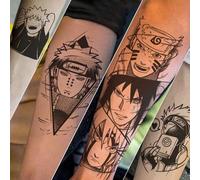 Shein 1 hoja de pegatinas de tatuaje Naruto, estilo de anime, pegatinas de tatuaje temporal, tatuajes falsos,tatuajes maquina para tatuar tatuajes falsos