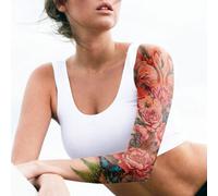 Shein 1 hoja Tatuajes temporales para el Body de tamaño extra grande para hombres y mujeres, estilo realista de animales coloridos con diseños de flamenco r
