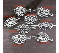 Shein 1 Horquilla vikinga Nudo irlandés retro Horquilla del árbol de la vida inspirador Elegante Horquilla para niñas Joyería de horquilla vikinga Tocado Fe