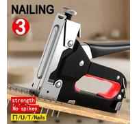Shein 1 Juego de 3 en 1 Grapadora Pesada, que incluye 1 pistola de clavos y 300 clavos, una sola máquina para múltiples usos. (Se venden por separado otros
