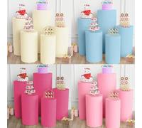 Shein 1 Juego de Funda Cilíndrica Lisa, Mangas Elásticas de Spandex para Mesas Cilíndricas de Decoración de Bodas, Mesas de Postres, (No incluye el marco)