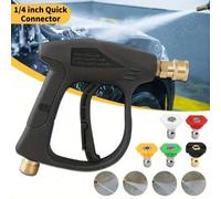 Shein 1 Juego de pistola de lavado profesional de alta presión - 3000 PSI de potencia, 5 opciones de color, conector rápido de boquilla de 1/4 de pulgada, c