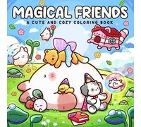 Shein 1 Libro "Amigos mágicos: Libro para colorear para adultos y adolescentes", diseño temático súper lindo y acogedor de Hygge para ayudarte a relajarte,
