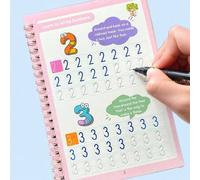 Shein 1 libro de 16 páginas Cuaderno de práctica de caligrafía digital con letras, aprendizaje de fuentes y ejercicios de escritura digital, útiles escolare
