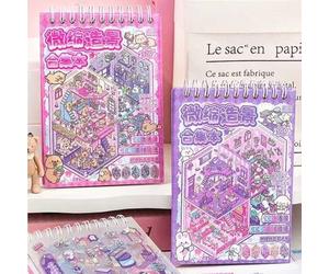 Shein 1 libro de 30 páginas con pegatinas de micro escenas, 10 diseños, visual 3D desplegable, material educativo para manualidades de scrapbooking y decora