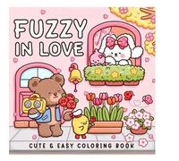 Shein 1 Libro "FUZZY IN LOVE" Libro para colorear para adultos y adolescentes, diseño adorable estilo Hygge para relajarse, aliviar el estrés y la ansiedad
