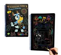 Shein 1 Libro Libro para raspar y dibujar de Blueys, libro para raspar y dibujar, grafiti, regalos para fiestas y eventos temáticos de vacaciones