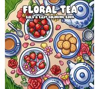 Shein 1 Libro para colorear con temática de té floral, libro para colorear de estilo pastoral cálido, libro para colorear con temática de fiesta de té de pr