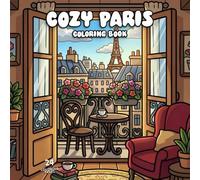 Shein 1 Libro para colorear para adultos Vida cómoda, 24 hermosas escenas diarias, libro para colorear con contornos de líneas gruesas simples, regalo perfe