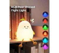 Shein 1 Luz de noche LED de color, luz de noche con forma de pera, luz de toque con sensor para el dormitorio, lámpara de mesa de noche para compañía del su