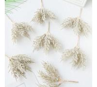 Shein 1 manojo (6 cabezas) de plantas artificiales, hojas de lavanda MINI en forma de letra, material para ramos DIY, material para coronas, accesorios para