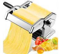 Shein 1 máquina de pasta, rodillo de pasta de aleación de aluminio de 180 con 9 ajustes de grosor y 2 cortadores, la máquina de pasta es perfecta para espag