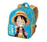 Shein 1 mochila escolar azul de un compartimento de Monkey D. Luffy de One Piece para niños de 39x31x15 cm