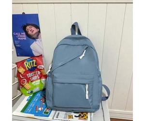 Shein 1 Mochila escolar de gran capacidad de nailon para estudiantes, mochila de unicolor simple para estudiantes universitarios, mochila de nailon para dam