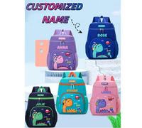 Shein 1 Mochila grande y de alta capacidad personalizada para la vuelta al colegio en primavera y verano, con un lindo y adorable diseño de dinosaurio de di